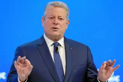 Al Gore speaking at a conference